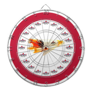 TexitCoin Red and White with Texit Logo/RocketShip Dart Board