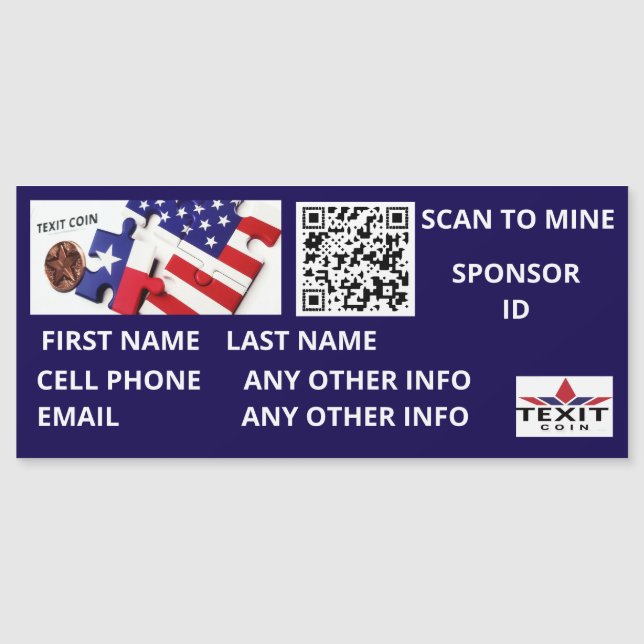 Texitcoin Scan to Mine QR Code Magnet (Front)