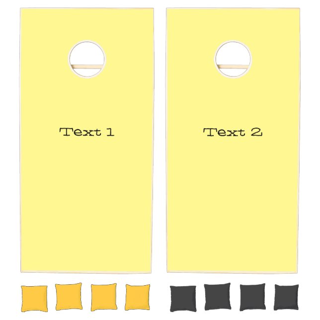 Text 1 and Text 2 Light Yellow background Printed  Cornhole Set (Set)