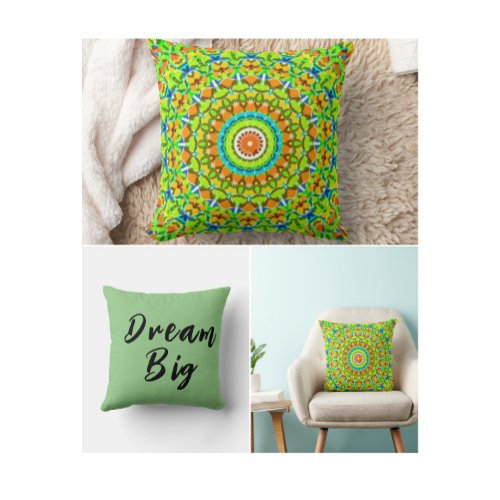 Text and design throw pillow