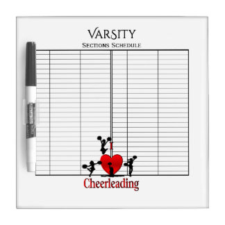 Text and Grid  Cheerleading Dry Erase Board