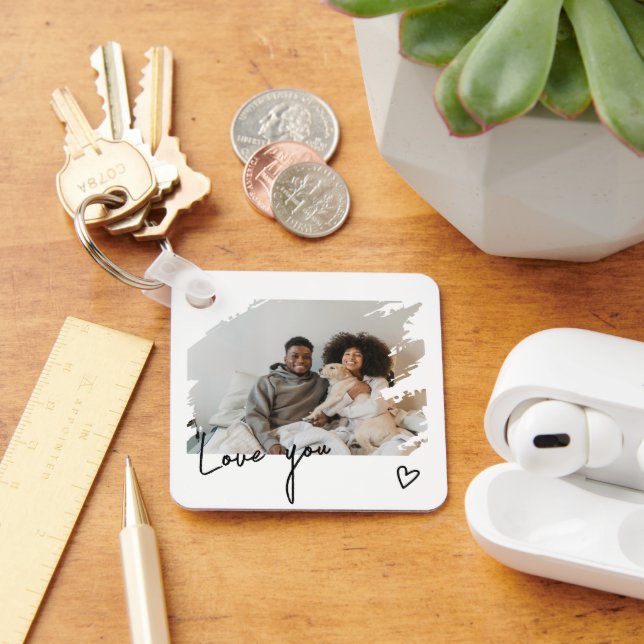 Text And Photo Personalized  Keychain (Desk)