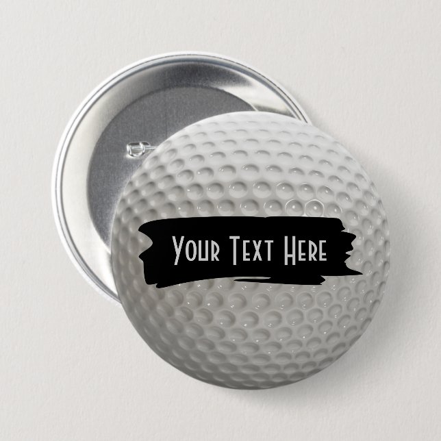 Text Area Golf Ball Sport Button (Front & Back)