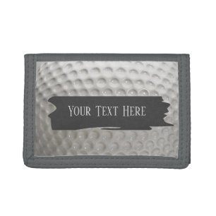 Text Area Golf Ball Sport Personal Tri-fold Wallet