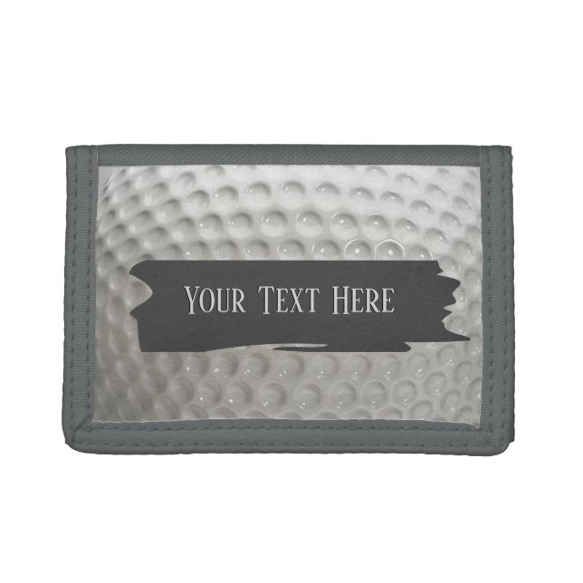 Text Area Golf Ball Sport Personal Trifold Wallet (Front)