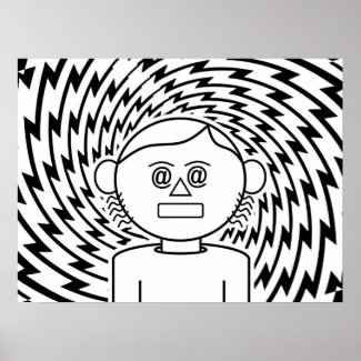 Text Art Man with Lightning Bolt Spirals Poster