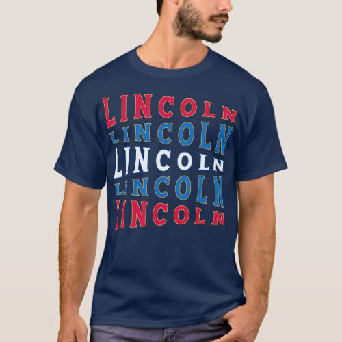 TEXT ART USA LINCOLN T_Shirt