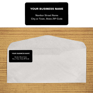 Text Based Black Business Address Label