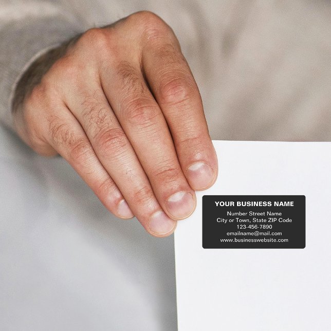 Text Based Business Brand on Black Address Label (Black address label with your business brand in plain text)