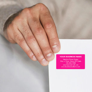 Text Based Business Brand on Pink Address Label