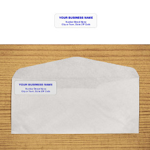 Text Based in Blue Business Return Address Label