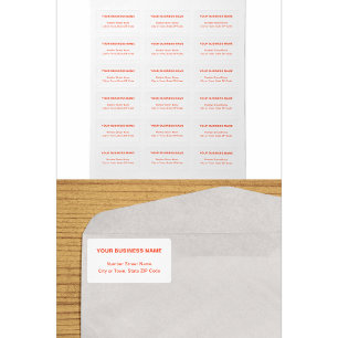 Text Based in Orange Business Address Labels