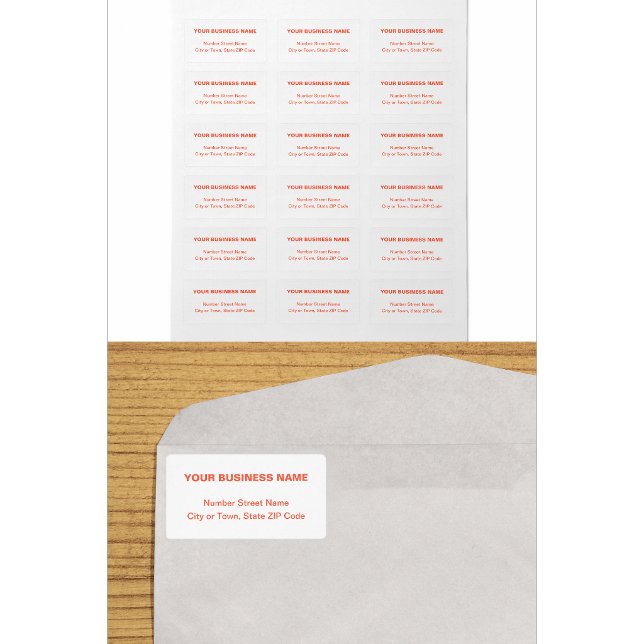 Text-Based in Orange Business Address Labels (Creator Uploaded)