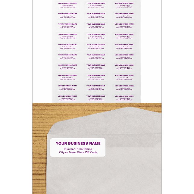 Text-Based in Purple Business Return Address Label (Creator Uploaded)