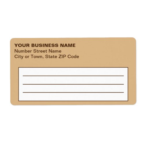 Text Based Monochrome Brown Business Shipping Label