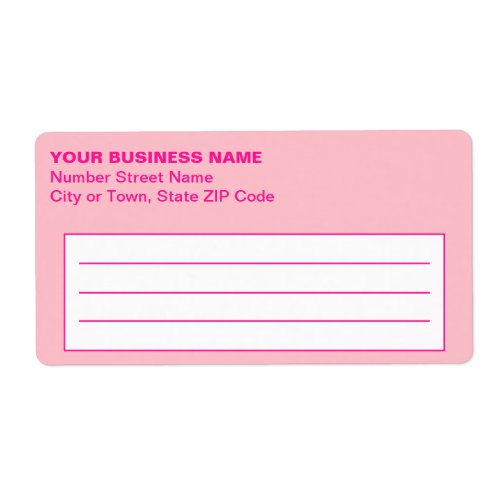 Text Based Monochrome Pink Business Shipping Label