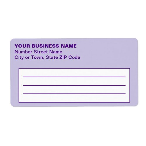 Text Based Monochrome Purple Business Shipping Label