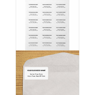 Text Based White Business Address Labels