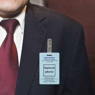 Text-Based With Employee Photo Light Blue Badge