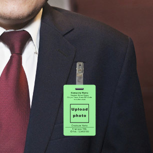 Text-Based With Employee Photo Light Green Badge