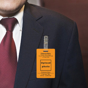 Text-Based With Employee Photo Orange Badge