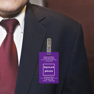 Text-Based With Employee Photo Purple Badge