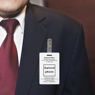 Text-Based With Employee Photo White Badge