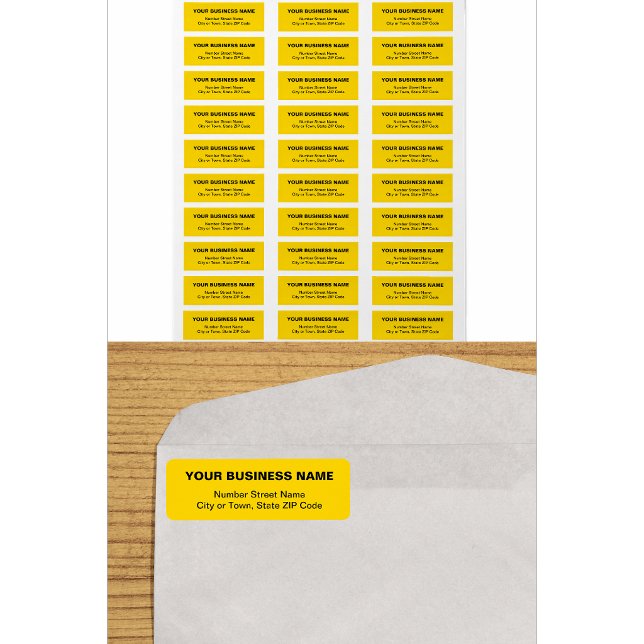 Text-Based Yellow Business Return Address Label (Creator Uploaded)