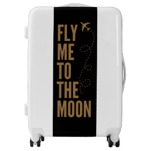 Text Black Gold Airplane Suitcase