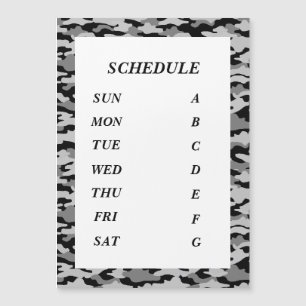 Text Blank Custom Weekly Schedule Camo (Black) Mag