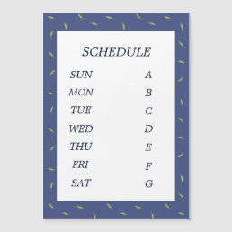 Text Blank Custom Weekly Schedule Feather (Blue) M