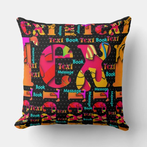 Text Book Text Message Throw Pillow
