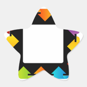 Text box with arrows star sticker