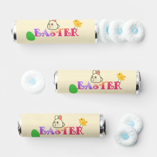 Text, bunny and chic Easter themed Breath Savers® Mints (Assorted)