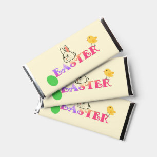 Text, bunny and chic Easter themed Hershey Bar Favors