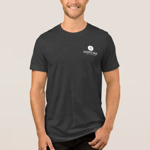 Text Company Logo Template Mens Charcoal Black Tri_Blend Shirt