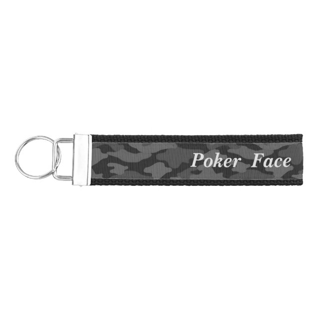 Text Custom Camouflage (Dark) Wristband Key Holder Wrist Keychain (Keys on Left)