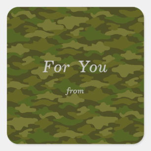 Text Custom Camouflage (Khaki) Square Seal