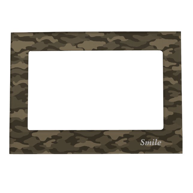 Text Custom Camouflage (Sepia) Magnet Frame (Front)