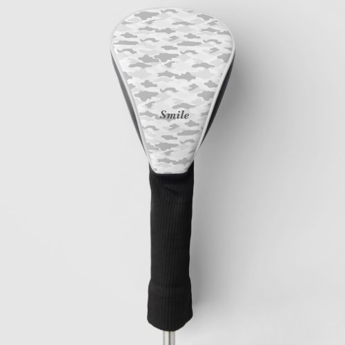 Text Custom Camouflage White Golf Head Cover