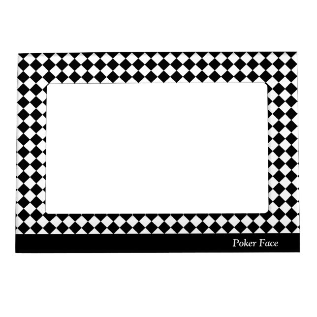 Text Custom Check (Black× White) Magnet Frame (Front)