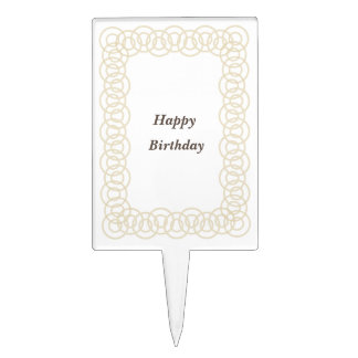 Text Custom Circle White Cake Topper