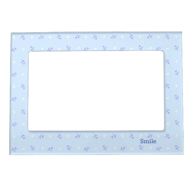 Text Custom Field & Ribbon (Light Blue) Magnetic Frame (Front)