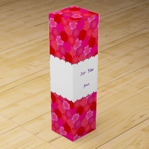Text Custom Rose (Feminine) Wine Gift Box