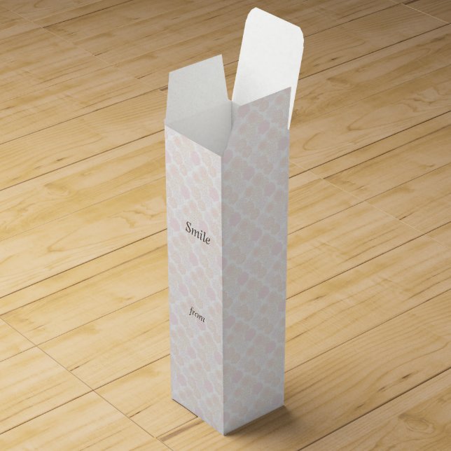 Text Custom Rose (Ivory) Wine Gift Box (Opened)
