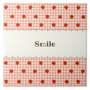 Text Customization ABCD Check Orange Tile