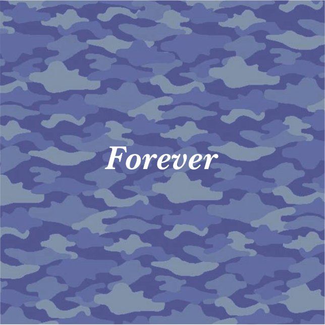 Text Customization Camo Blue Sticker (Front)