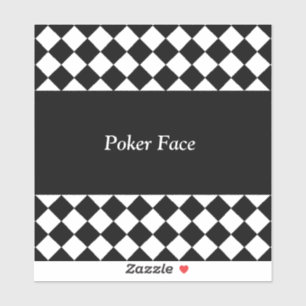 Text Customization Check Black White Seal Sticker