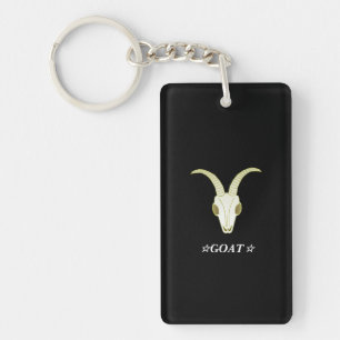 Text Customization GOAT Black Key Holder Keychain