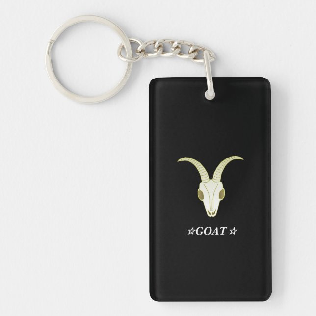 Text Customization GOAT Black Key Holder Keychain (Front)